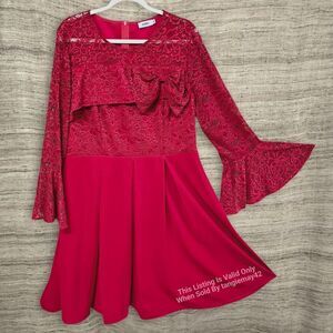 Aomei Red Swing Dress Womens 3X Retro Party Plus Sized Cocktail Knee Length